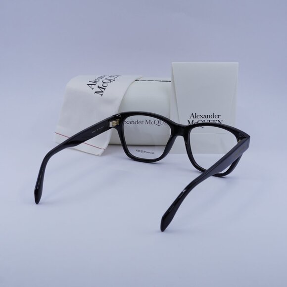 Alexander McQueen AM0306O 001 Square Eyeglasses 52mm - Black - Picture 9 of 9